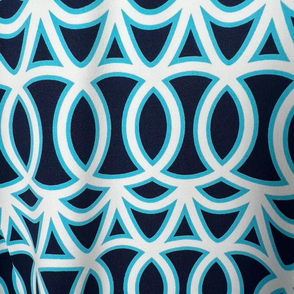 LULU B Dress‎ Womens XL Blue Geometric Sleeveless UPF 50 Strappy Travel Resort